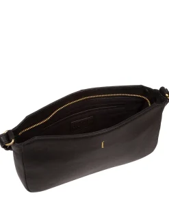 Christina' Black Leather Cross Body Bag