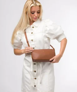 Christina' Tan Leather Cross Body Bag