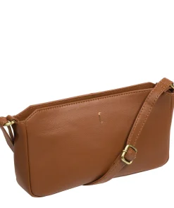 Christina' Tan Leather Cross Body Bag
