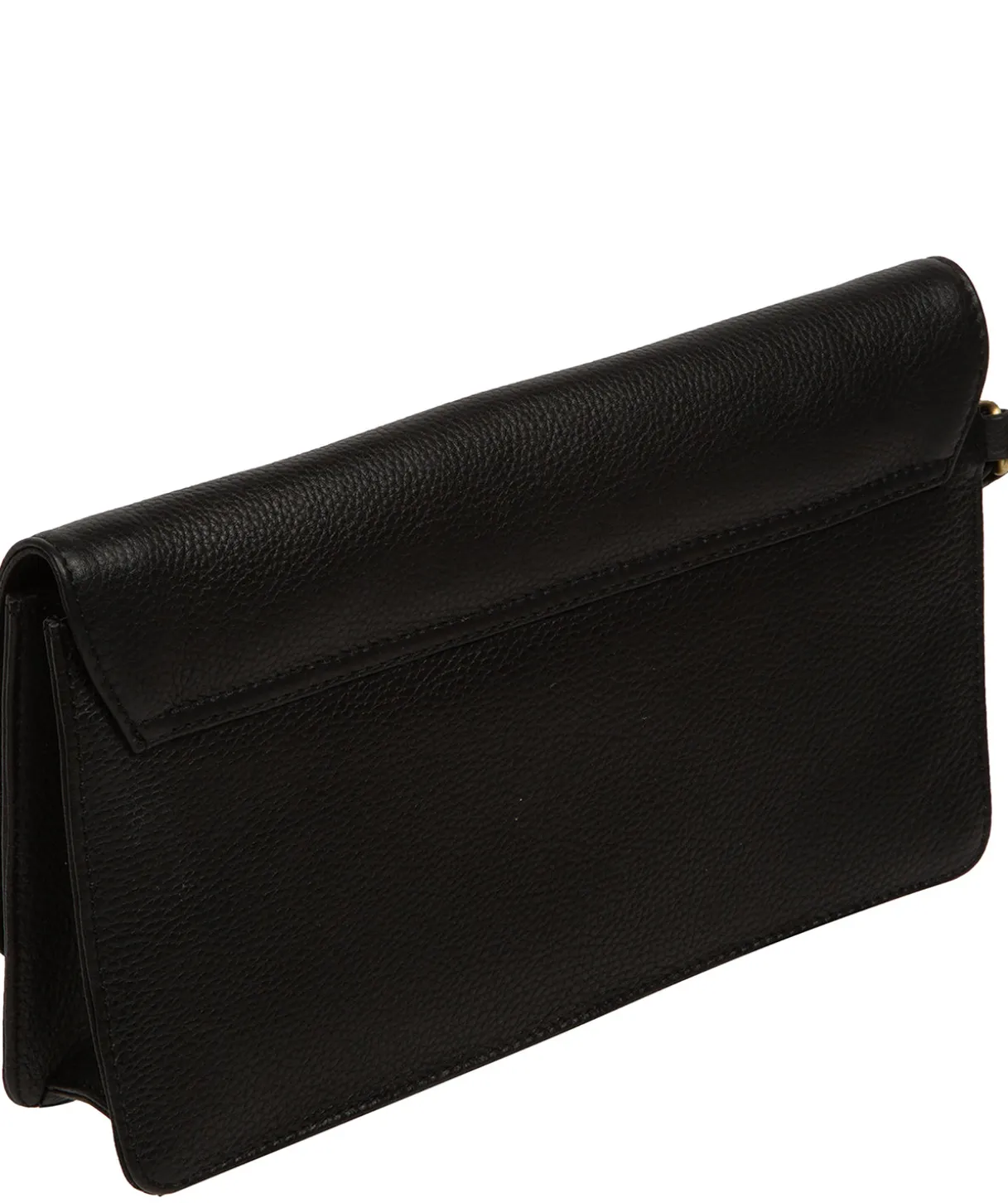 Clarissa' Black Leather Clutch Bag