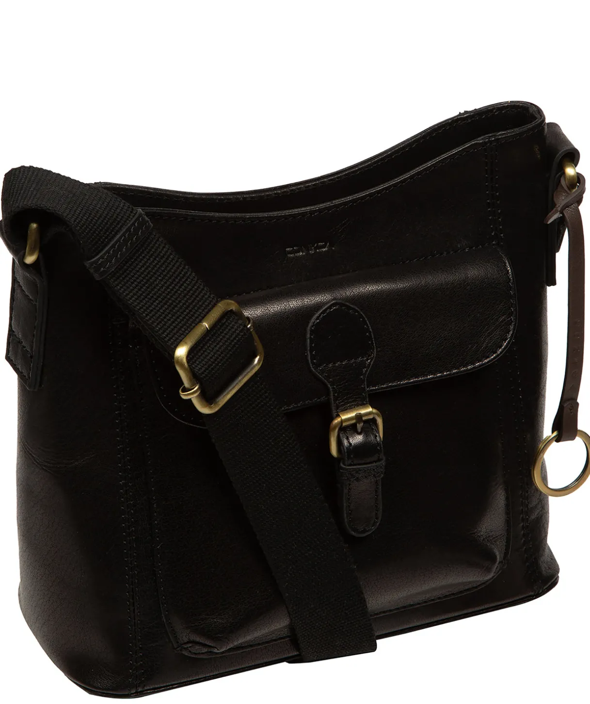 Clementine' Black Leather Cross Body Bag