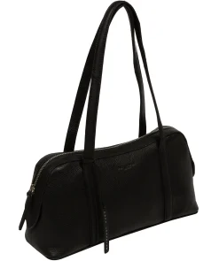 Cleo' Black Leather Evening Handbag