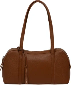 Cleo' Rich Tan Leather Evening Handbag
