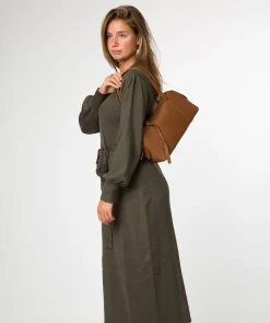 Cleo' Rich Tan Leather Evening Handbag