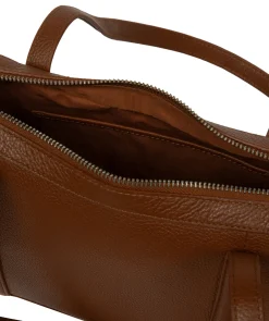 Cleo' Rich Tan Leather Evening Handbag