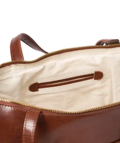 Clover' Conker Brown Leather Tote Bag