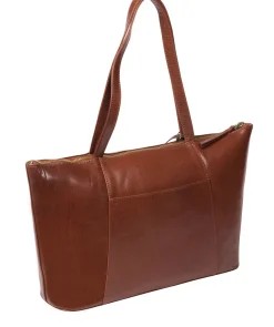Clover' Conker Brown Leather Tote Bag