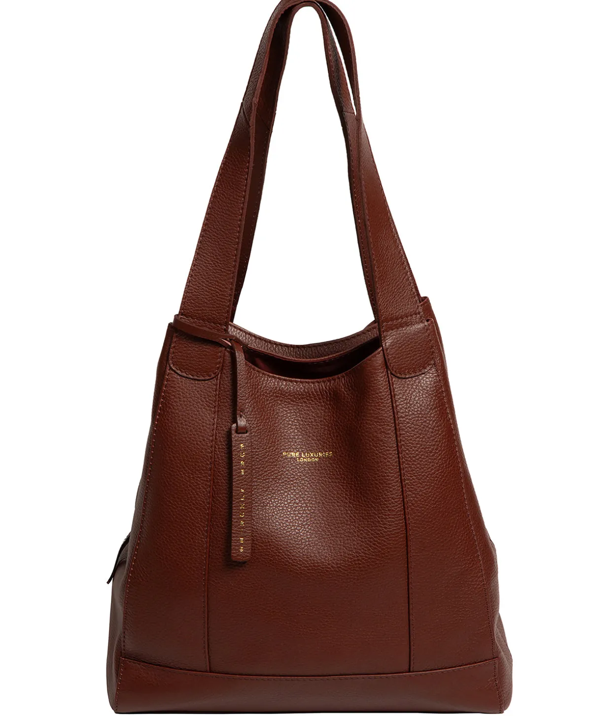 Colette' Chestnut Leather Shoulder Handbag