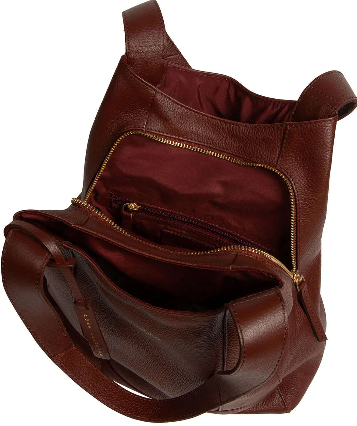 Colette' Chestnut Leather Shoulder Handbag