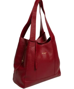 Colette' Darkest Red Leather Handbag