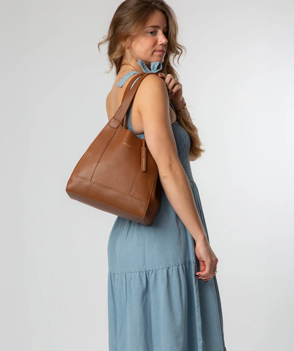 Colette' Rich Tan Leather Handbag
