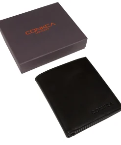 Commandant' Black Leather Bi-Fold Card Holder Wallet