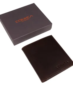 Commandant' Brown Leather Bi-Fold Card Holder Wallet