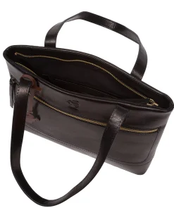 Coral' Black Leather Handbag