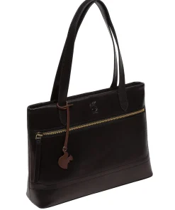 Coral' Black Leather Handbag