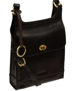 Coraline' Black Leather Cross Body Bag
