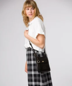 Coraline' Black Leather Cross Body Bag