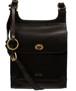 Coraline' Black Leather Cross Body Bag