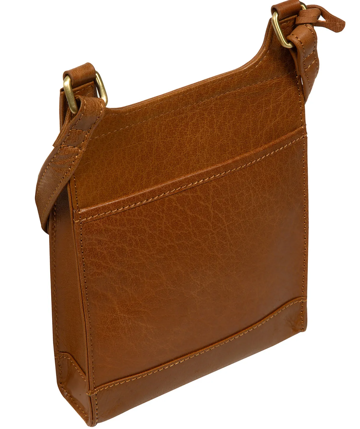 Coraline' Dark Tan Leather Cross Body Bag