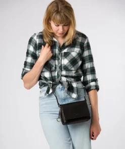 Cosima' Black Leather Cross Body Bag