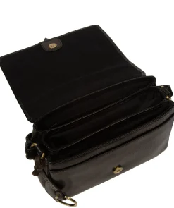 Cosima' Black Leather Cross Body Bag