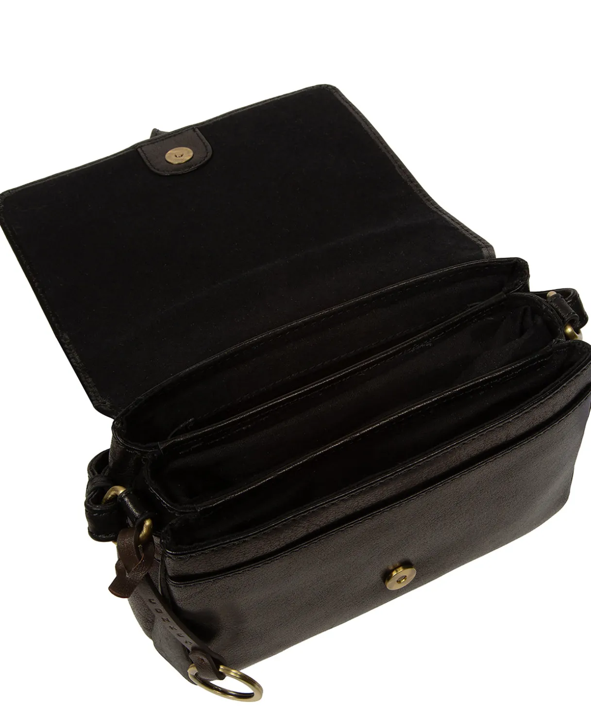 Cosima' Black Leather Cross Body Bag