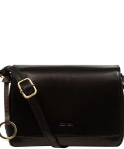 Cosima' Black Leather Cross Body Bag