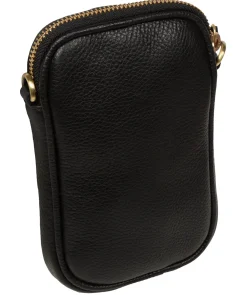 Cosima' Black Leather Cross Body Phone Bag