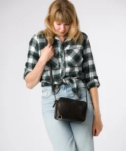 Dahlia' Black Leather Cross Body Bag