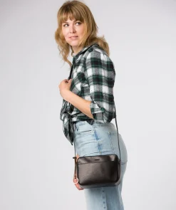 Dahlia' Black Leather Cross Body Bag