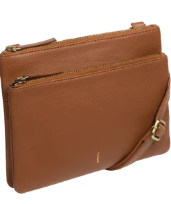 Demi' Tan Leather Cross Body Bag