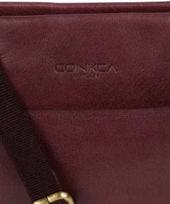 Dink' Plum Leather Cross Body Bag