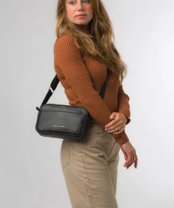 Dion' Black Nappa Leather Cross Body Bag