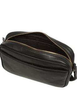 Dion' Black Nappa Leather Cross Body Bag