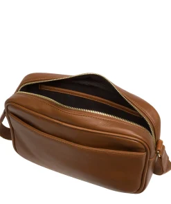 Dion' Chestnut Nappa Leather Cross Body Bag