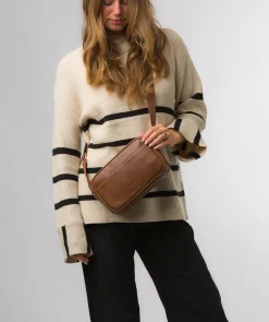 Dion' Chestnut Nappa Leather Cross Body Bag