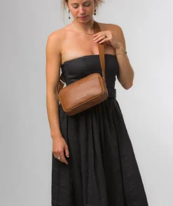 Dion' Oak Nappa Leather Cross Body Bag