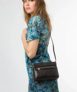 Drew' Navy Leather Cross Body Bag