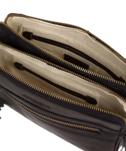Drew' Navy Leather Cross Body Bag