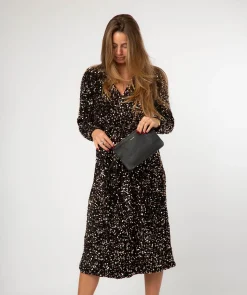 Eleanor' Black Leather Clutch Bag