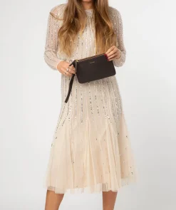 Eleanor' Espresso Leather Clutch Bag