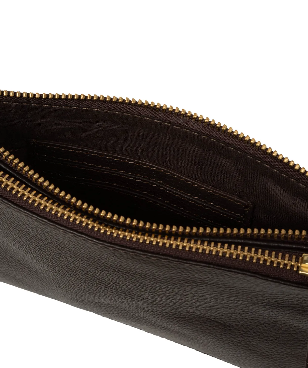 Eleanor' Espresso Leather Clutch Bag