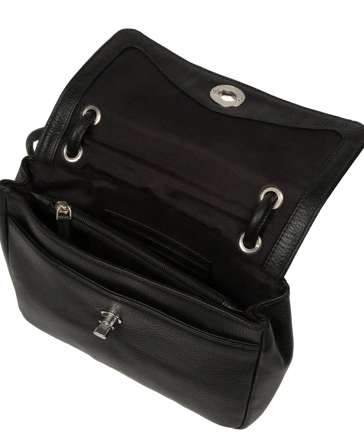 Elka' Black Leather Evening Bag