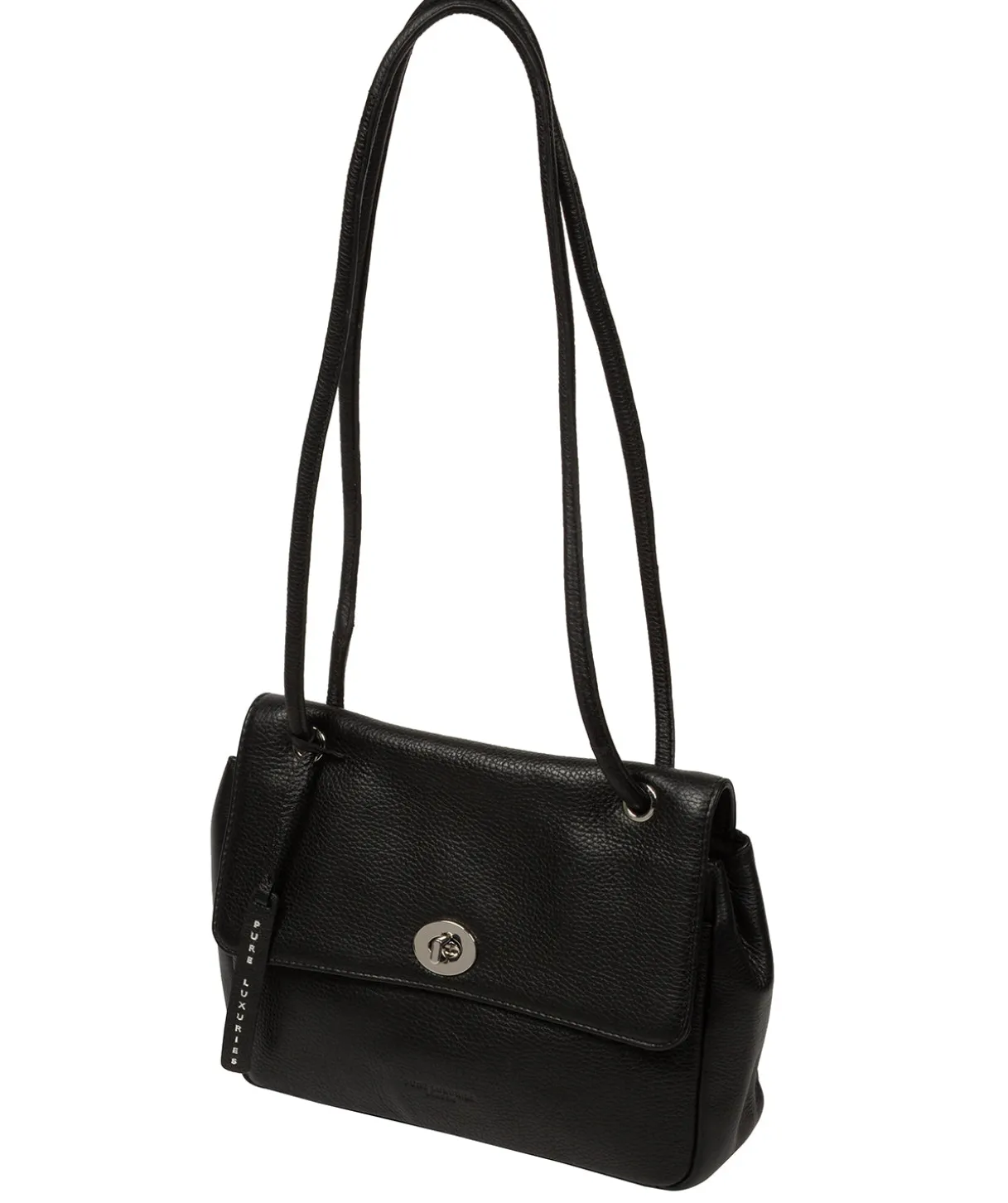 Elka' Black Leather Evening Bag