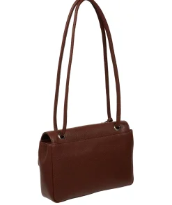 Elka' Chestnut Leather Evening Bag
