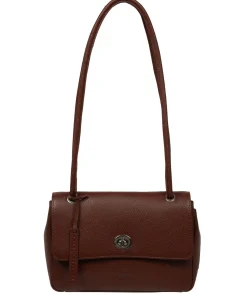 Elka' Chestnut Leather Evening Bag