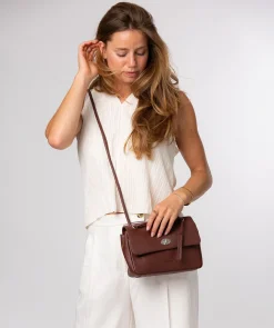 Elka' Chestnut Leather Evening Bag