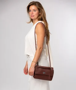 Elka' Chestnut Leather Evening Bag