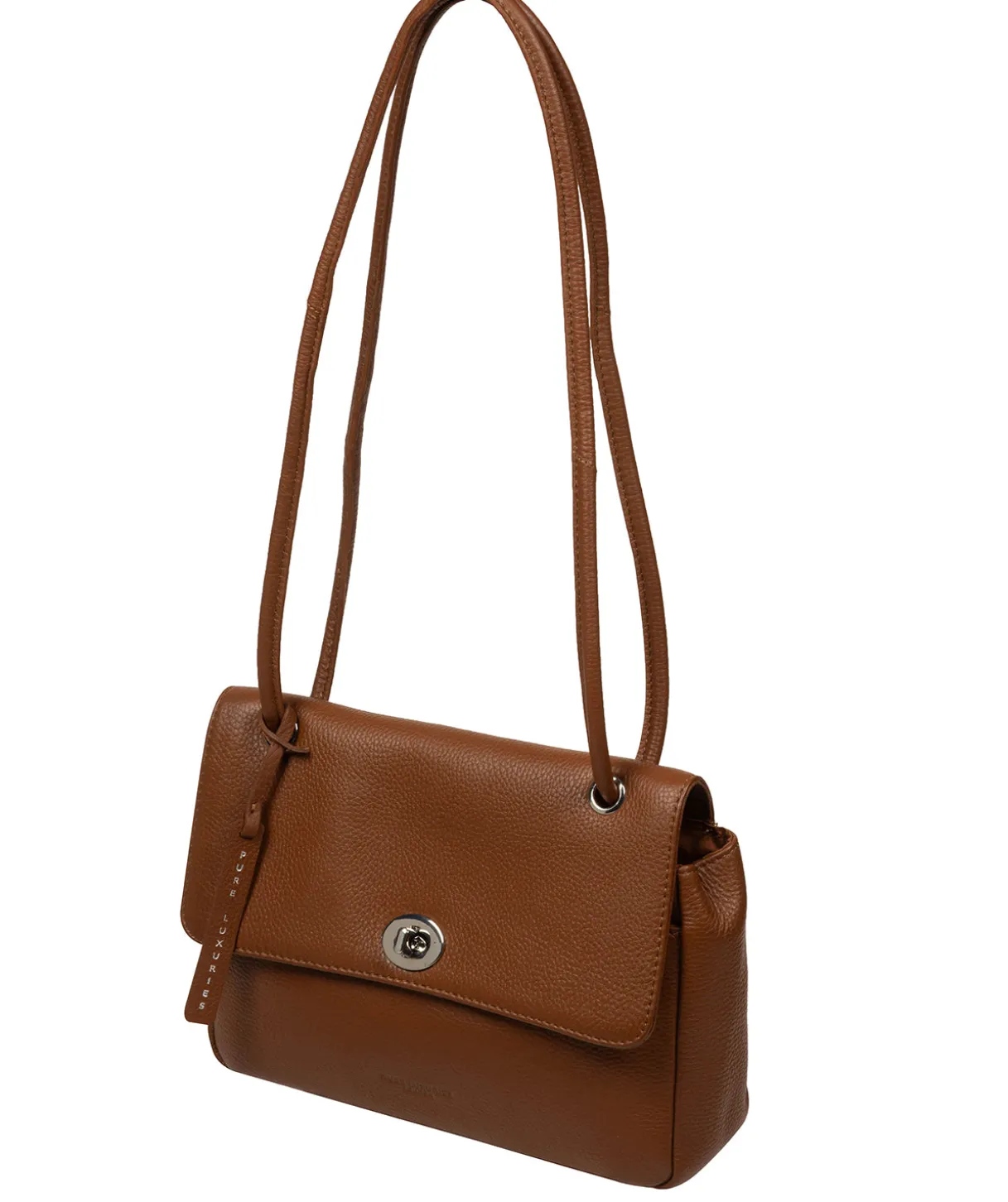 Elka' Rich Tan Leather Evening Bag