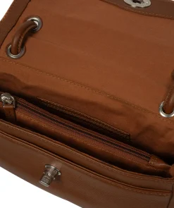 Elka' Rich Tan Leather Evening Bag